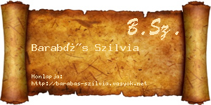 Barabás Szilvia névjegykártya